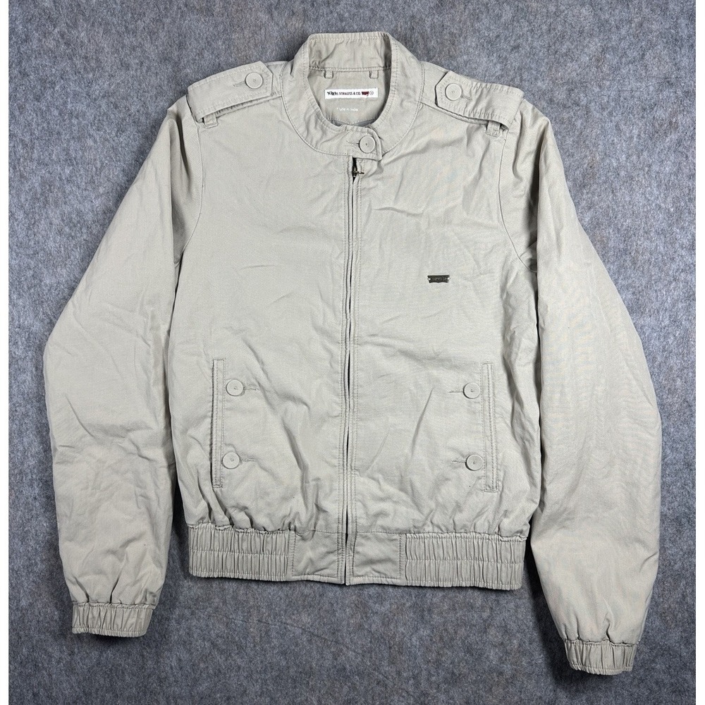 Levi's‎ Cotton Military Bomber Jacket Khaki Epaulets Men's M Levi Strauss & Co